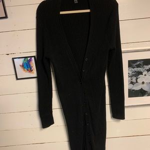 Long button sweater dress